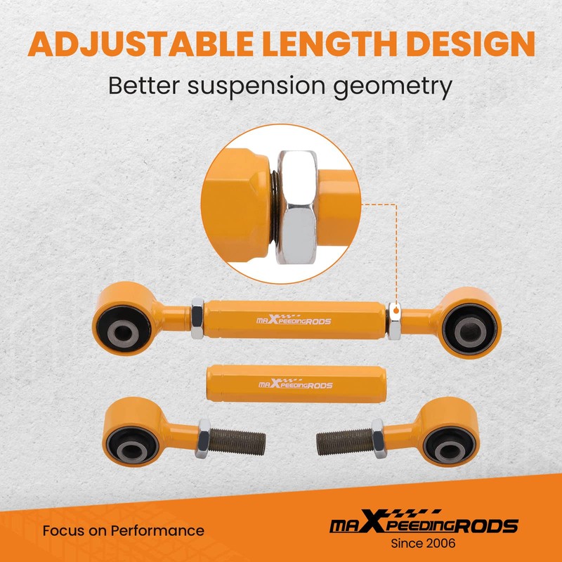 maXpeedingrods 6pc Adjustable Camber Control Arms Toe Kit w/Ball Joints