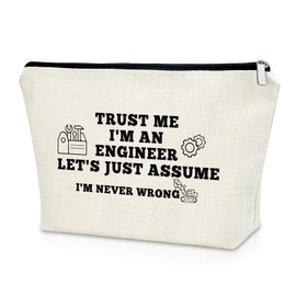 Sazuwu Engineer Gifts for Women Travel Makeup Bags Cosmetic Organizer Bag Funny Mechanical Engineer Gifts Future Aerospace Engineer Gifts Civil Engineer Retirement Gift Engineering Graduation Gifts