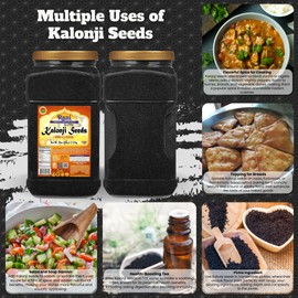 Rani Kalonji (Black Seed, Nigella Sativa, Black Cumin) Seeds 80oz (5lbs) 2.27kg Bulk PET Jar ~ All Natural | Gluten Friendly | NON-GMO | Kosher | Vegan | Indian Origin