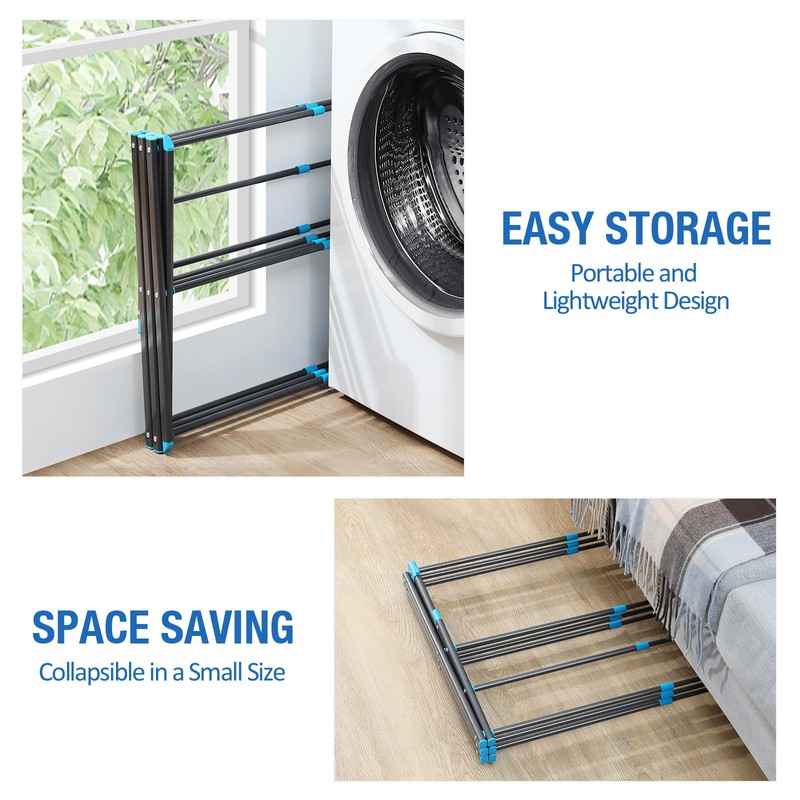 APEXCHASER Clothes Drying Rack, 3-Tier Laundry Drying Rack for Clothes,