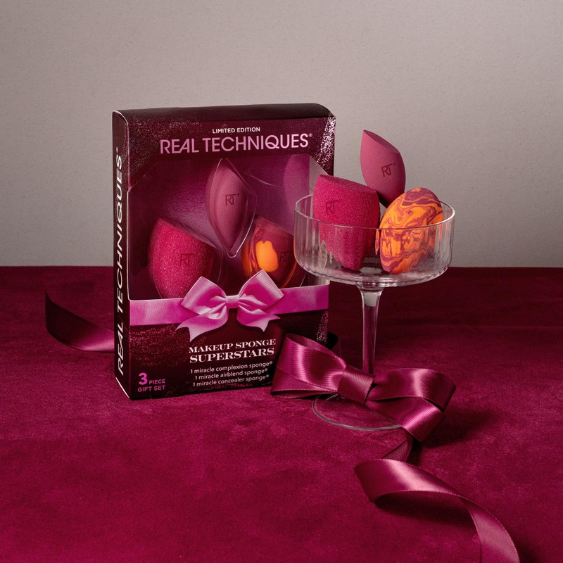 Real Techniques Makeup Sponge Superstars Gift Set, 3 Piece Holiday