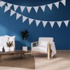 ADQUATOR 20m 52pcs Silver Pennant Bunting,Polyester Fabric Reusable Triangle Flags