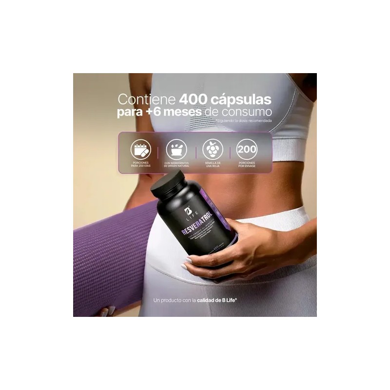 Suplemento Alimenticio Resveratrol 400 Cápsulas 200g Life