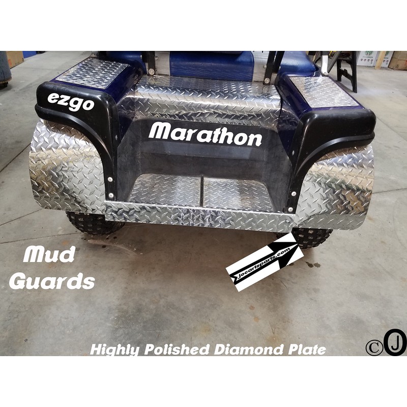 Ezgo Marathon Golf Cart Highly Polished Diamond Plate Mud Flaps