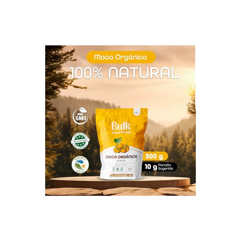 BULK SUPERFOODS Maca en Polvo 100% Natural Maca Amarilla Peruana