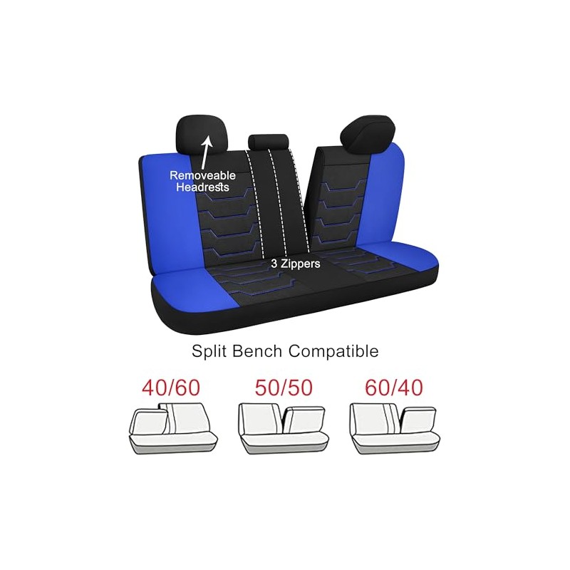CAROMOP - Fundas transpirables para asiento de auto, asientos completos,