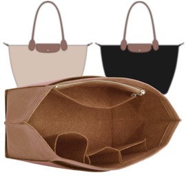 Doxo Longchamp Purse Organizer Insert Bag Compatible withle pliage Large Tote Handbags (L,Gold Brown)