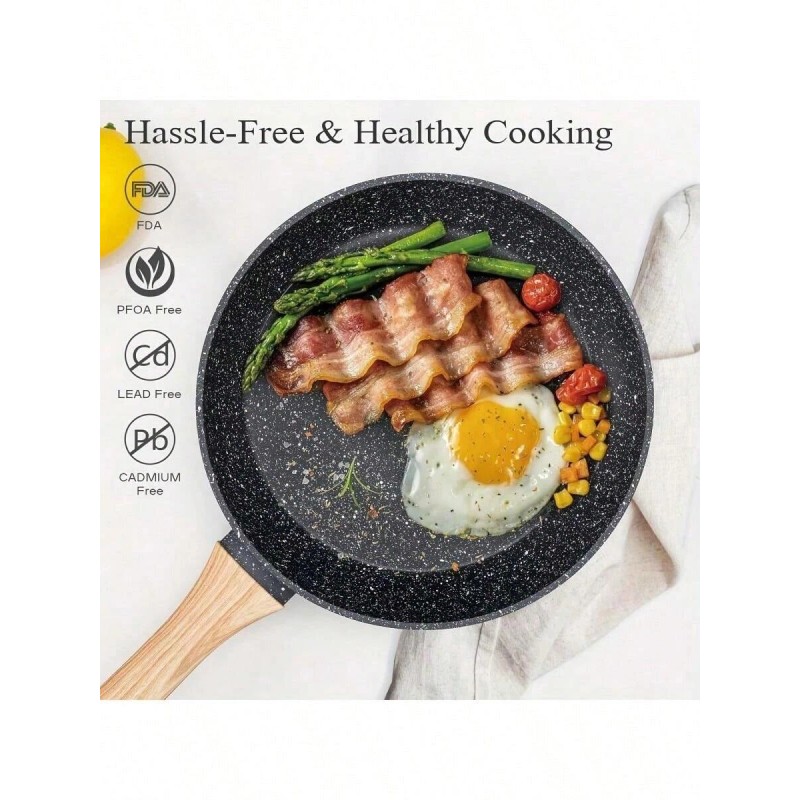 LOOK Fun-12pcs Pots And Pans Set, Non Stick Kitchen Cookware