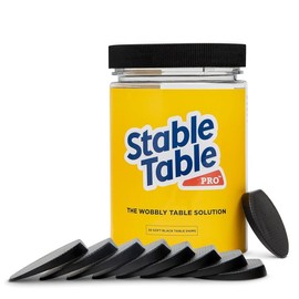 Mesa estable – Pierna de mesa de restaurante negra, 30 cuñas de cuña, niveladores de muebles de alta calidad, niveladores de mesa de restaurante, mejo