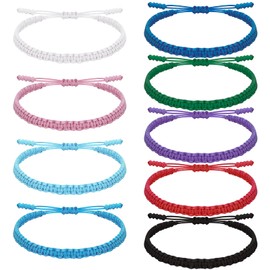 NEWITIN 9 Pieces Tibetan Bracelet for Protection Adjustable String Bracelets Rope Braided Bracelet Family Friend Couple Jewelry Friendship Gift for Women