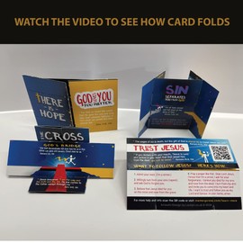 There Is Hope Memory Cross Gospel Tract – Christian Evangelism Tract for Youth & Adults – Interactive Folding Card – Scriptures from Romans and Gospel of John – 24 Pack – 3" x 4.5"