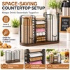 3 Compartment Coffee Cup Organizer with Lid and Straw Holder,