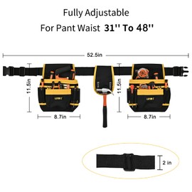 Tool Belts for Men,Heavy Duty Tool Belts with 26-Pockets,Adjustable and Detachable Tool Pouches and Belts for Electrician,Carpenter,Construction,Joiners,Plumbers,Work Tool Belt