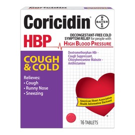 Coricidin HBP Coricidin HBP Antihistamine Cough & Cold Suppressant Tablets, 16 Tablets (Pack of 5)