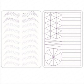 Rasmet 5 Pieces Training Skin Microblading Hair Stroke White Practice Skin Preprinted Microblading Latex Exercise Skin (Purple Outline)