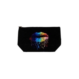 Dripping Lips Makeup Bag, Dripping Lips Makeup Bag, Glitter Rainbow Makeup Bag, Dripping Lips Bag, Dripping Lips Cosmetic Bag, Makeup Bag
