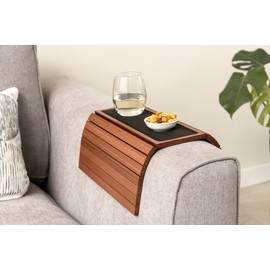 Kos Design Sofa Tray for Couch - Bamboo Tray for Armrest, Sofa Butler Armrest for Organisation, Couch Butler, Tray Table for Armrests, Iridescent Small Sofa Trays with Organiser
