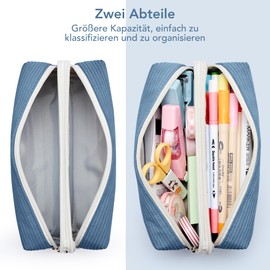 KALIDI Pencil Case Girls Teenager Pencil Case Unisex Pencil Case School Pencil Case, Corduroy dark blue, pencil case