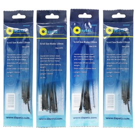 Dapetz ® Pack of 40 Scroll Saw Pin End Coping Saw Blades Carbon Steel 130mm Long 10tpi 14tpi 21tpi 24tpi For Cutting Wood, Plastic and Non-ferrous Metal