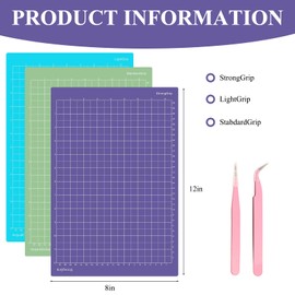 Cutting Mat, 3 Pieces Extra Cutting Mat, Silhouette Cutting Mat, 1 Cutting Mat Silhouette Cameo 21.6 cm x 30.5 cm with Tweezers, Non-Slip Cutting Mat for Cricut Joy Accessories