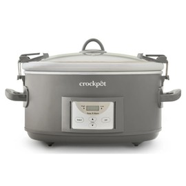 Crock-Pot Locking Lid 6qt Cook and Carry Programmable Slow Cooker Moonshine Green (Grey)