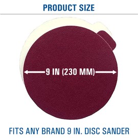 Starcke Premium 9 Inch PSA Sanding Discs - Aluminum Oxide Self Adhesive Sticky Back - for Wood and Metal (10, 80 Grit)