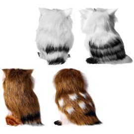 Sratte 12 Pcs Christmas Animal Ornament Furry Owl Fox Hanging Cute Animal Decoration for Christmas Tree for Christmas Holiday Party Garden Home Decoration