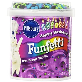 Pillsbury Funfetti Bold Purple Vanilla Frosting (Pack of 2) 15.6 oz Tubs
