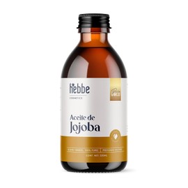 HEBBE | Aceite De Jojoba 250 ml | Orgánico Prensado En Frío Para Cabello Y Piel | Hidratante Facial Para Piel Mixta Y Grasa | Regula Sebo Fortalece Cabello