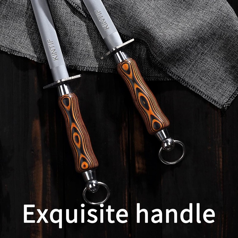 KINTIF Sharpening Steel 10 inch Professional Knife Sharpener Honing Rod,