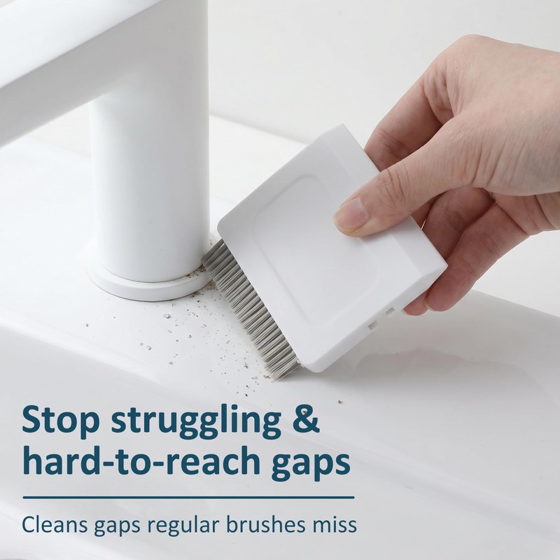 2-in-1 Kitchen Sink Squeegee & Scrub Brush - White