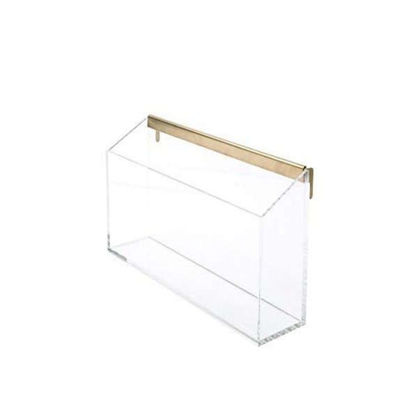 russell+hazel Acrylic Wall Valet, Clear with Gold-Toned Hardware, 12.375” x 3.5” x 5.125”