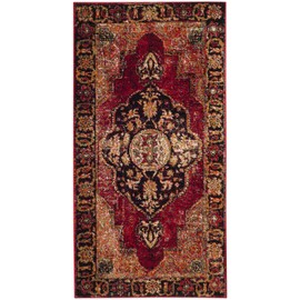 SAFAVIEH Vintage Hamadan Collection VTH219A Oriental Traditional Persian Non-Shedding Living Room Bedroom Area Rug, 2'7" x 5', Red / Multi