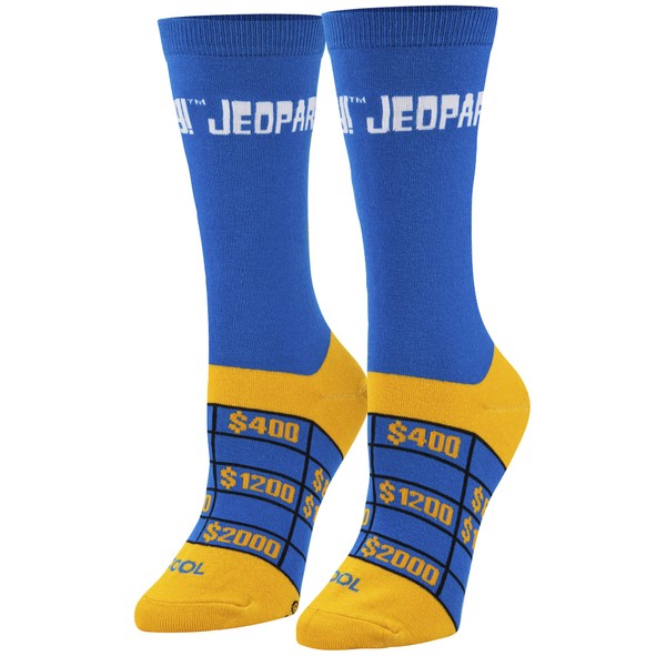 Cool Socks Jeopardy Game Show Fun Print Novelty Crew Socks