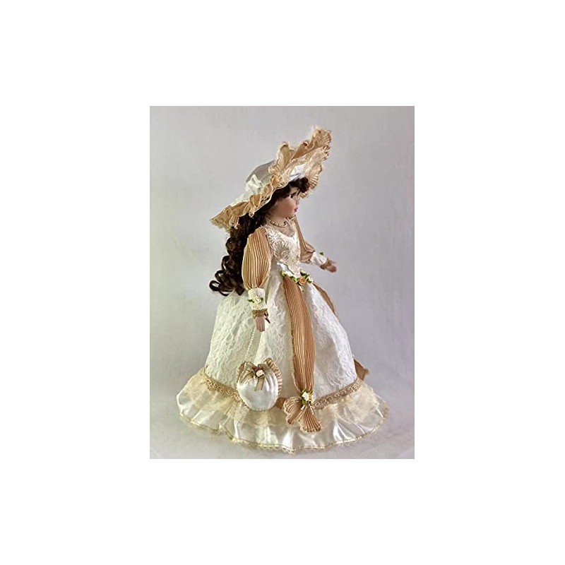 J.Misa Collection 18inch Standing Porcelain Victorian Doll with Stand, 18