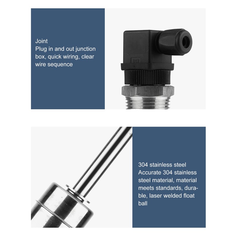 Water Level Float Switch 200mm Dual Ball Type Stainless Steel