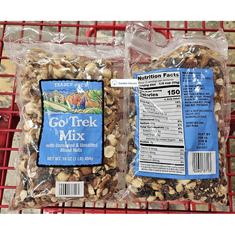 Trader Joe Go Trek Mix with Unroasted & Unsalted Mixed