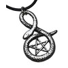 Trilogy Jewelry Pewter Snake Pentagram Star Pentacle Pendant on Leather