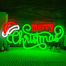 Merry Christmas Neon Sign Neon Christmas Sign for wall decor perfect for Christmas parties bars home Christmas decorations and as a gift for family an d children