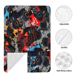 Monster Truck Car Car Seat Cover for Babies Peekaboo Opening Carseat Covers Nursing Carseat Canopy for Infant Newborn