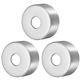 uxcell 3 Pcs Shower Arm Flange, 0.8"x2.6"x1.2"(21x67x30mm) Stainless Steel Round Escutcheon Plate, Wall Split Flange, Wall-Mounted Water Pipe Cover for Pipe, Silver