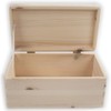 Wooden Chest Box with Lid & Etched Handles 21 x