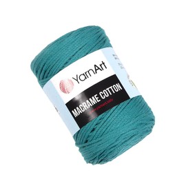YarnArt Cotton Macrame Cord, 80% Cotton, 246 Yds, Medium Weight, Perfect for Crafting, Knitting, Crochet & Unique Macrame Projects (783-Petrol Green)