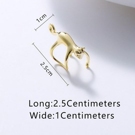 SHIDXIB 4Pcs Golden Silver Chic Adorable Cat Themed Ear Cuff Comfort Clip-On No-Pierce Fashion Earrings Accessories
