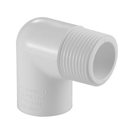 Lesso America - Montaje de tubería de PVC serie 410 - 90° Street Ell - Calendario 40 (blanco) - 1 pulgada (MIPT x SOC) / alta capacidad de flujo/fontanería, riego, piscina, spa, proyectos de bricolaje, certificado NSF