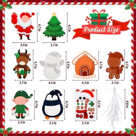 Naler 24 Pack Christmas Ornament Crafts - Make Your Own Ornament Kit with Christmas Craft Stickers, Christmas Ornaments for Holiday Xmas Classroom Party Favors