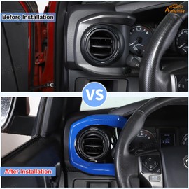 Aunginsy Center Console Dashboard Air Conditioner Outlet Frame Cover Compatible with Toyota Tacoma 2016-2023 Central Control Dash Board Trim Decorative Strip Protective Sticker Interior Accessories