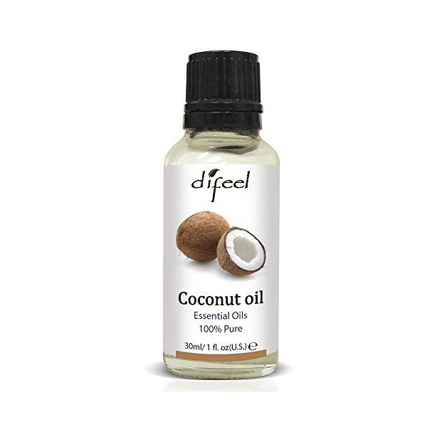 Difeel Essential Oil 100% Pure Extra Premium Grade Coconut Oil 1 Ounce (6-Pack)