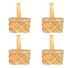Happyyami 4pcs Flower Baskets Mini Woven Baskets with Handles Rustic