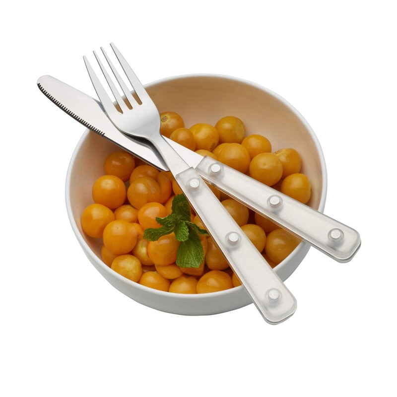 Mikasa Living Clear Translucent 18/0 Stainless Steel 20-Piece Flatware Set,